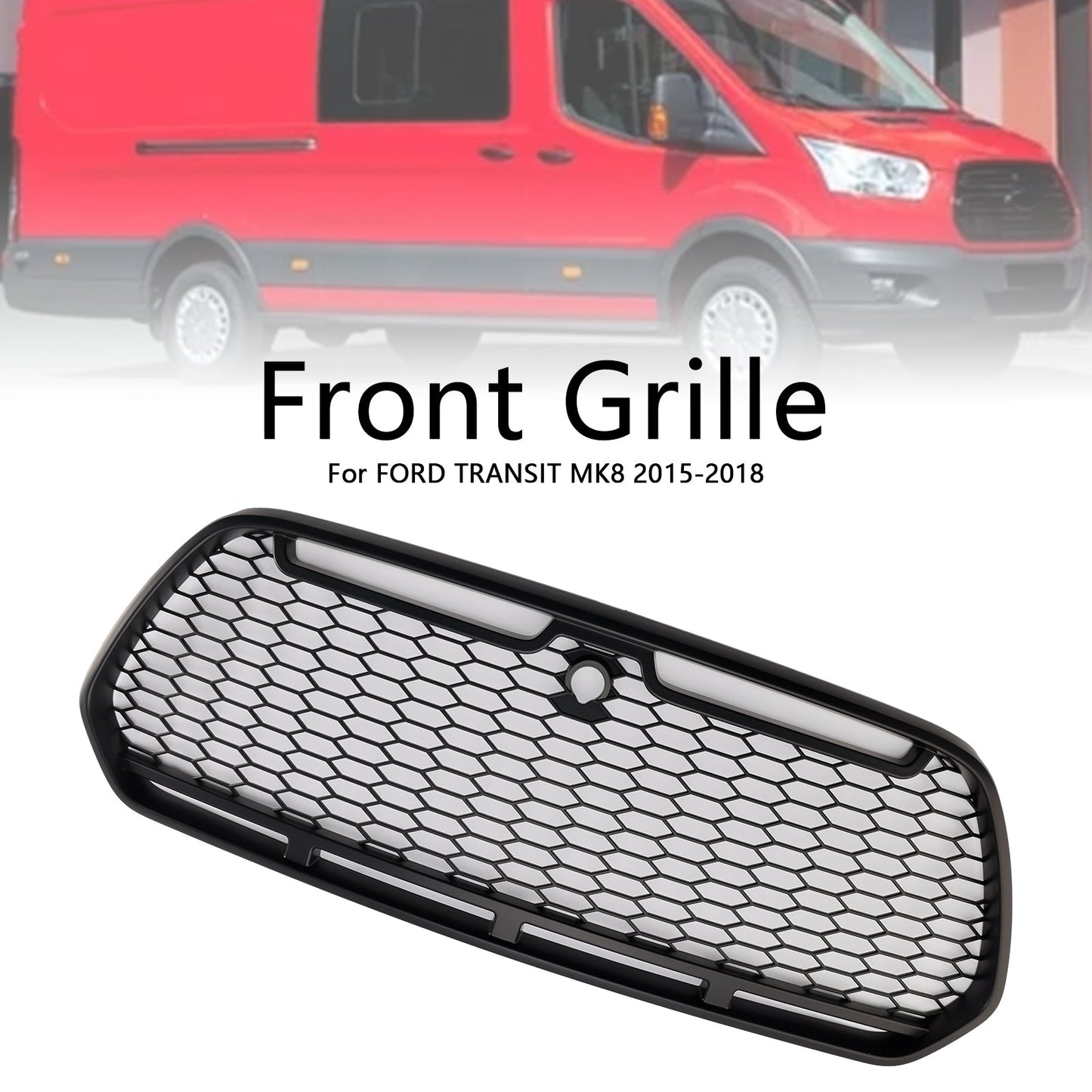 2015-2018 Ford Transit MK8 Raptor Matt Black Front Bumper Grill Grille
