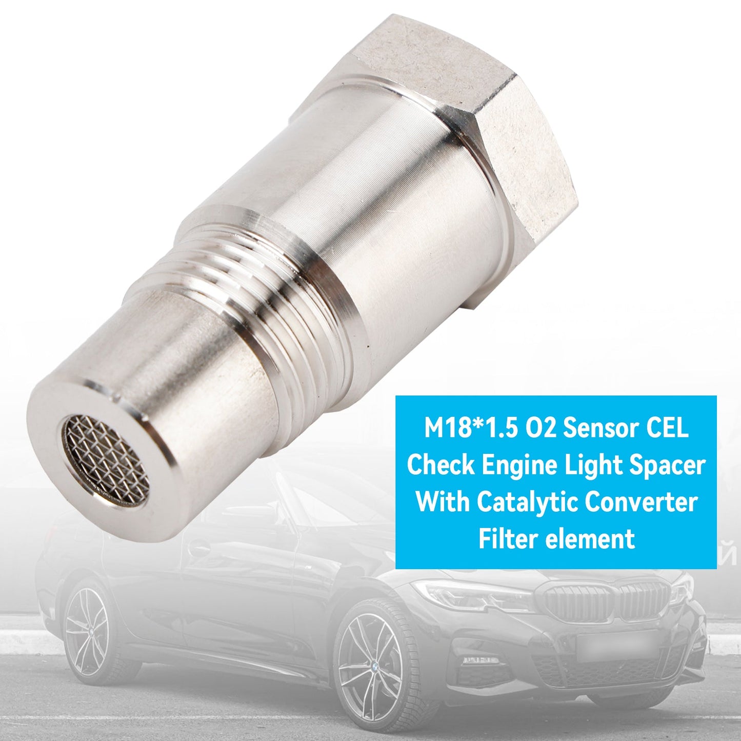 M18*1.5 O2 Sensor CEL Check Engine Light Spacer W/Catalytic Converter Filter element