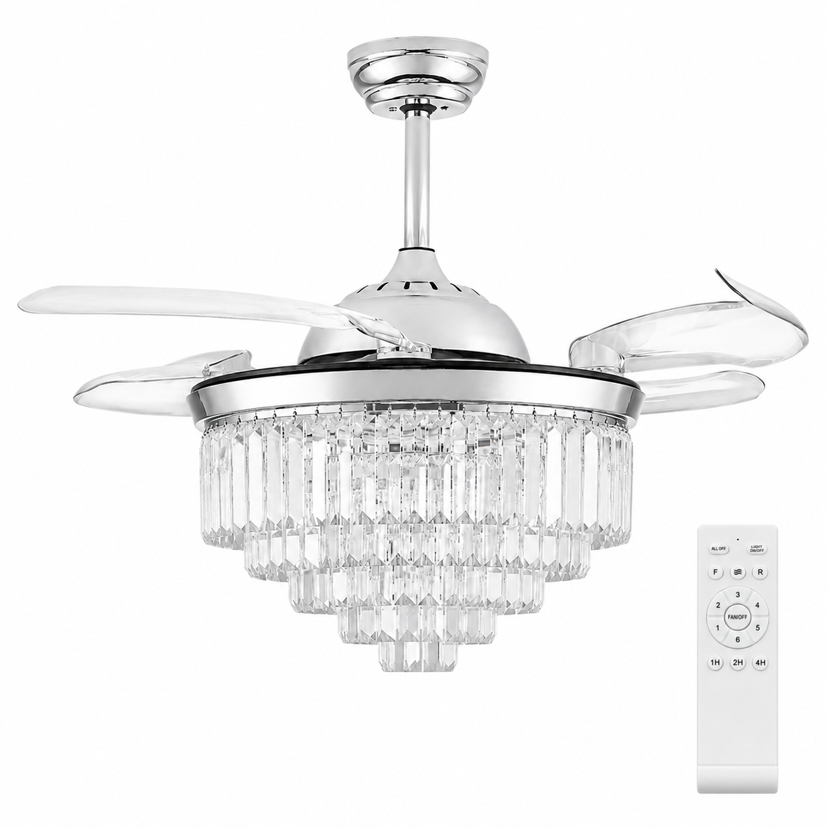 42" Crystal Ceiling Fan with Light