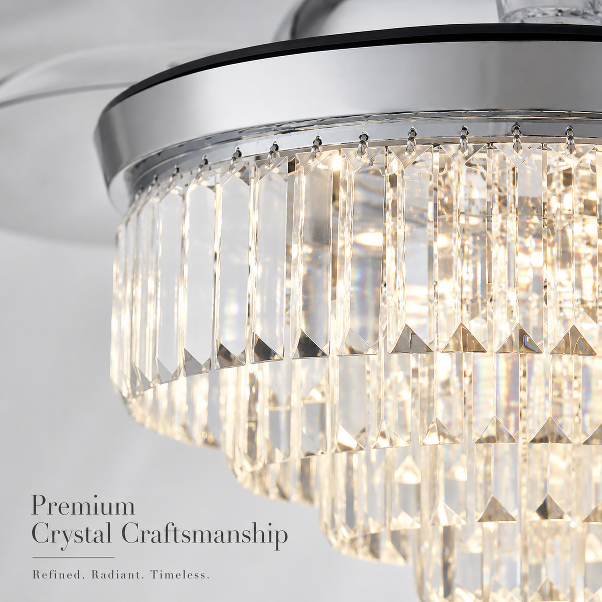 42" Crystal Ceiling Fan with Light