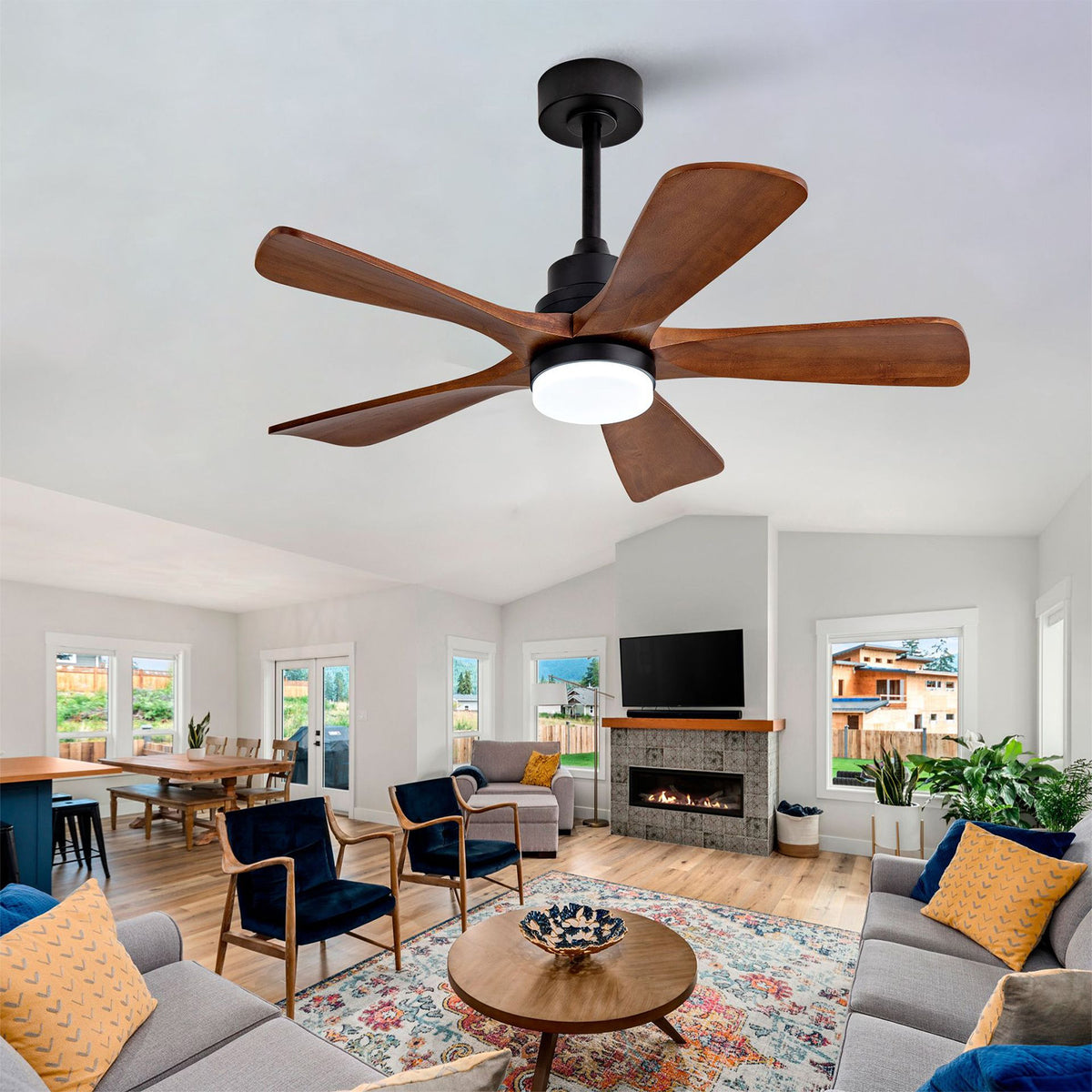 Quiet 60" Ceiling Fan Light