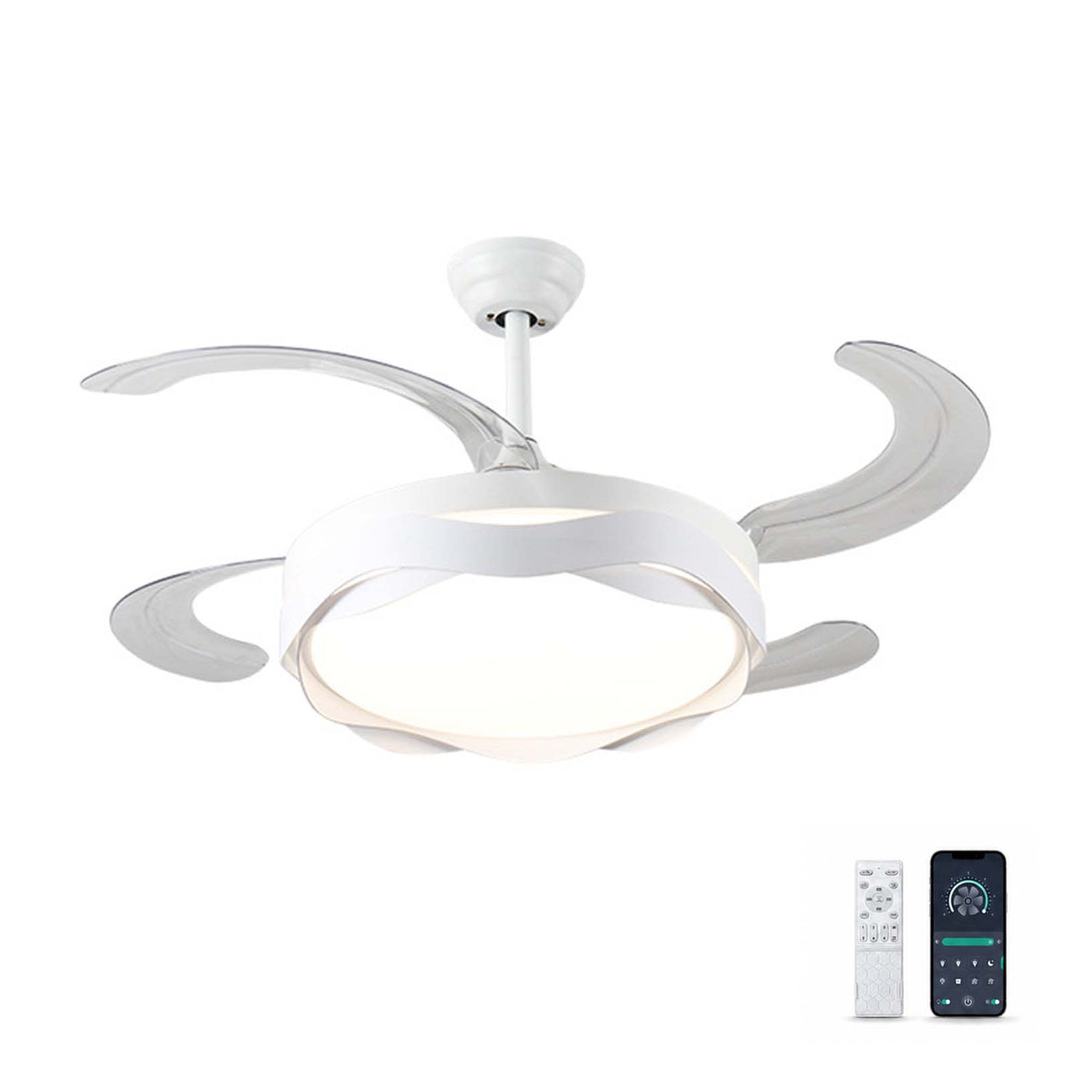 Retractable Ceiling Fan with Lights