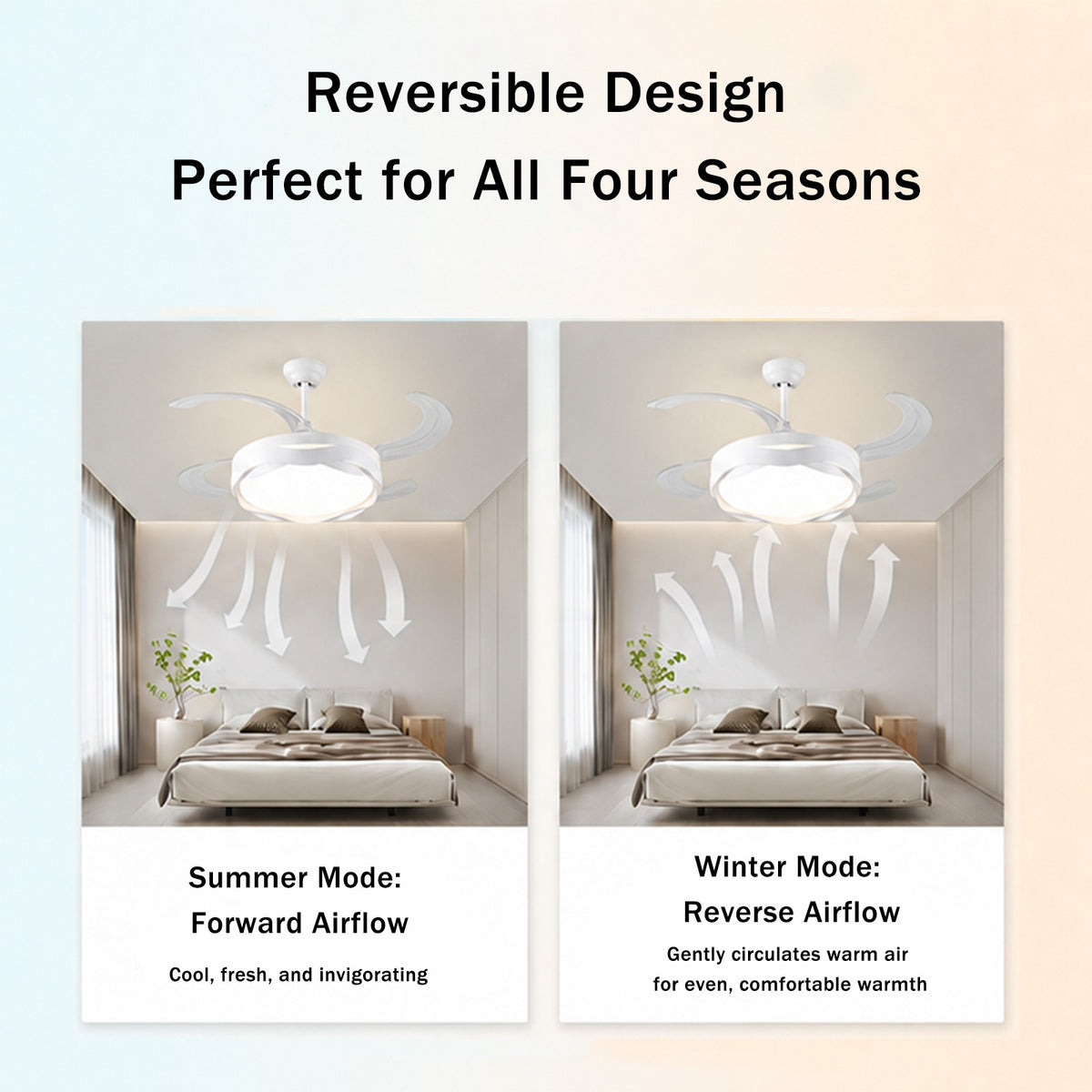 Retractable Ceiling Fan with Lights