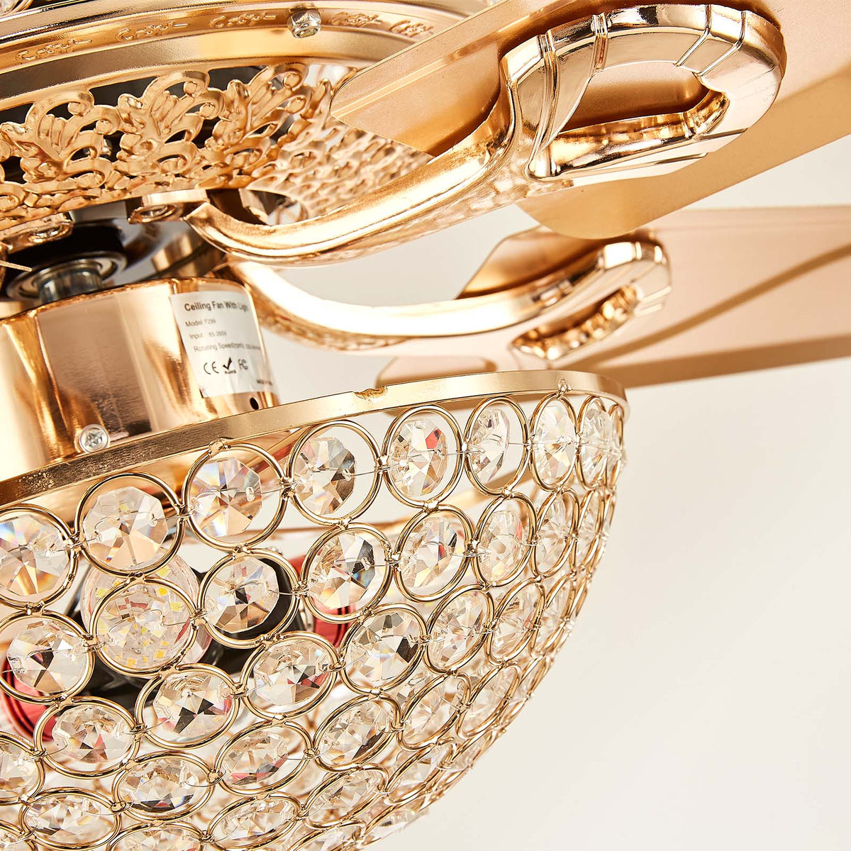 42 " Crystal Ceiling Fan with Light and Remote