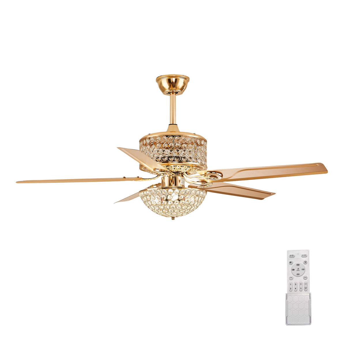 42 " Crystal Ceiling Fan with Light and Remote
