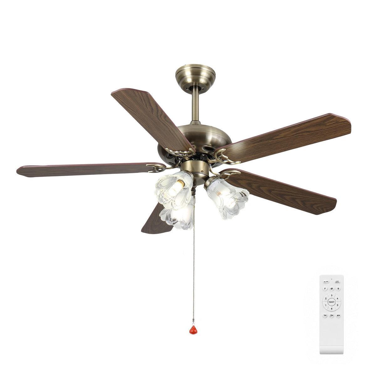52-Inch Vintage Ceiling Fan with Light