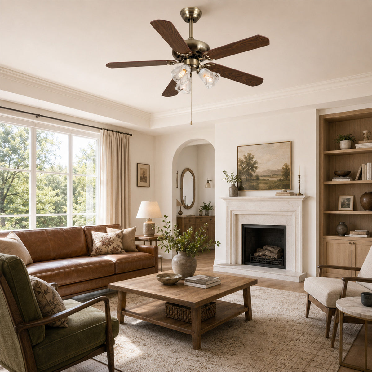 52-Inch Vintage Ceiling Fan with Light