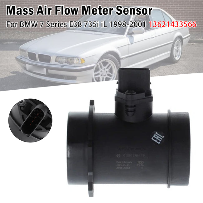 Mass Air Flow Meter Sensor For BMW 7 Series E38 735i iL 1998-2001 13621433566