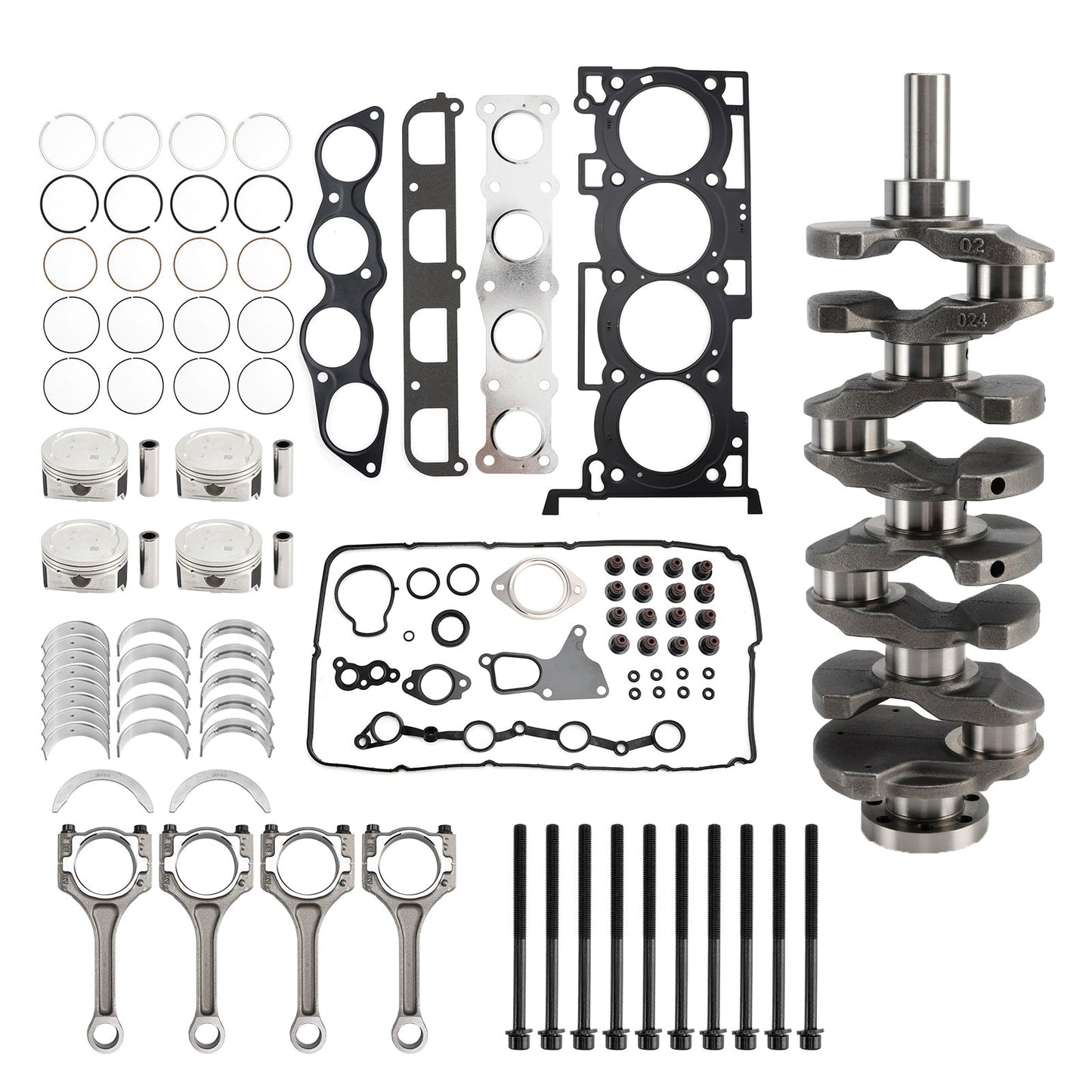 2013-2016 Hyundai iload TQ Cargo 2.5 CRDi RWD Diesel 2.5L G4KG 2.4L Engine Overhaul Rebuilding Kit w/Crankshaft Con Rods