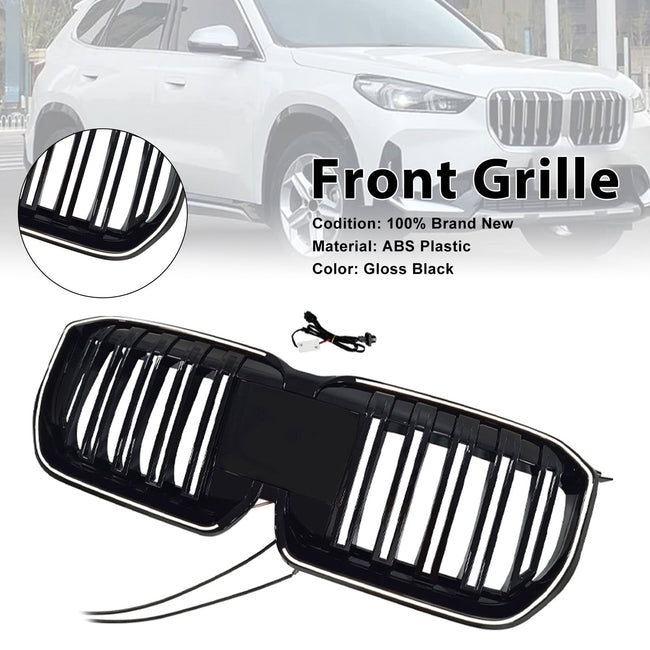 2023-2025 Fit BMW X1 U11 U12 Double Slat Black Front Bumper Kidney Grill Grille