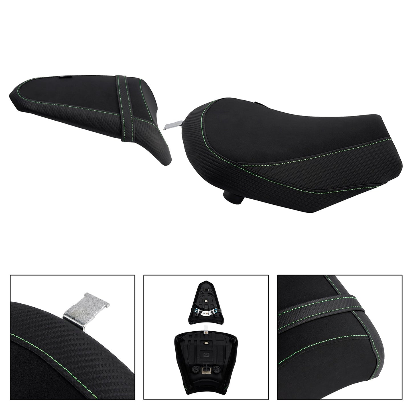 2017-2025 For Kawasaki Ninja 650 Z650 Front&Rear Raider Passenger Cushion Kit Green