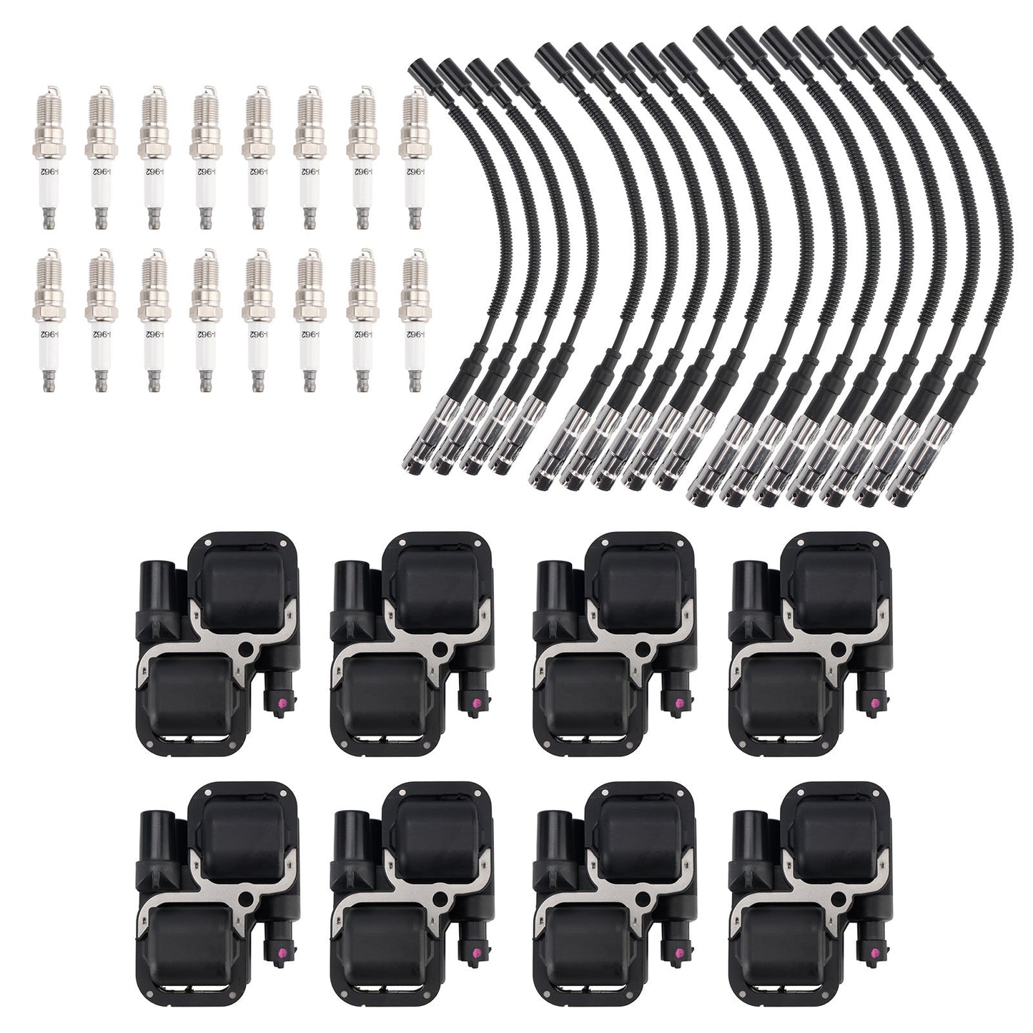 1998-2005 Mercedes Benz E320 8x Ignition Coil+16x Spark plug +16x Wire Set UF359 0001587303