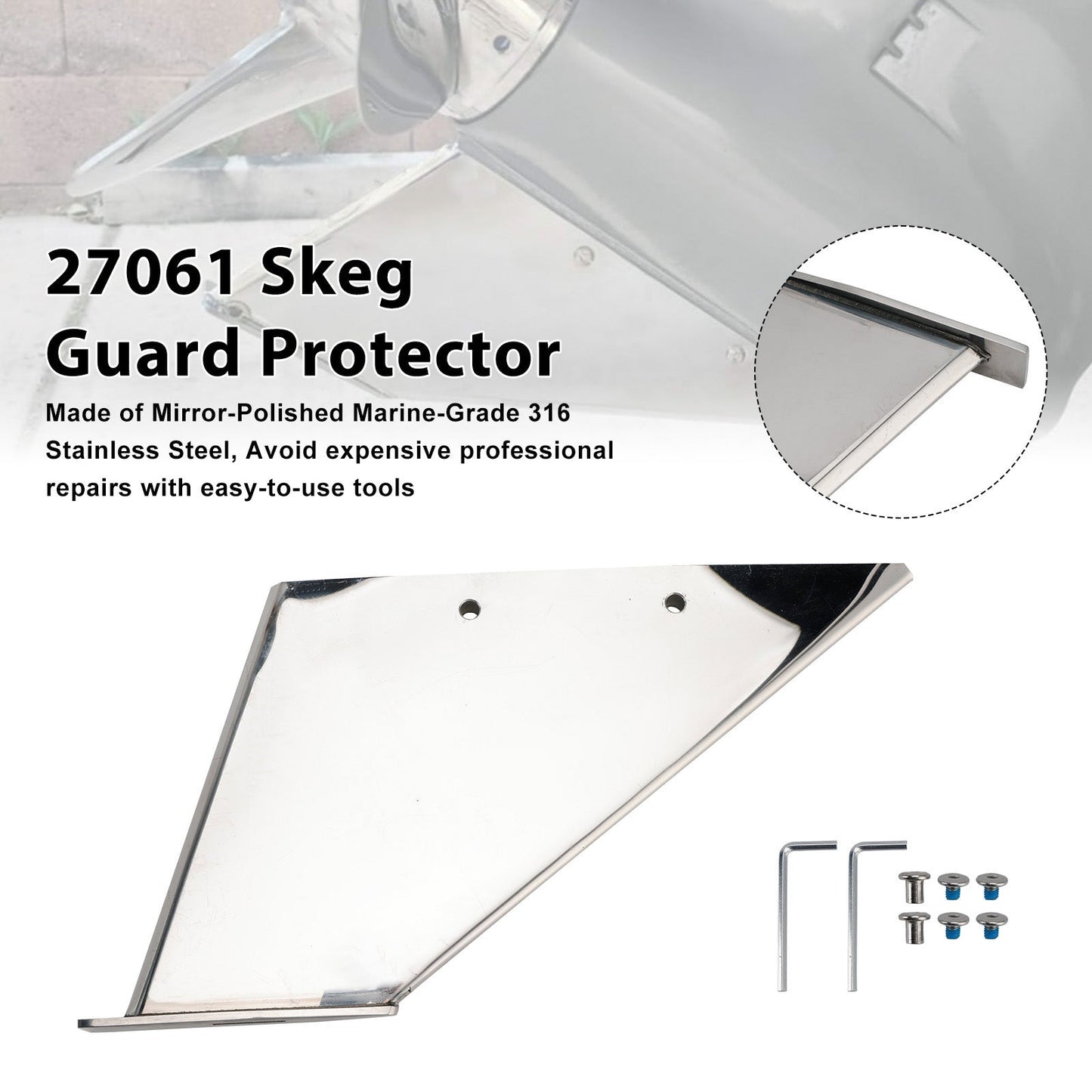 27061 Skeg Guard For Mercury 75HP 90HP 115HP 175HP Mariner 135 150 175 200HP