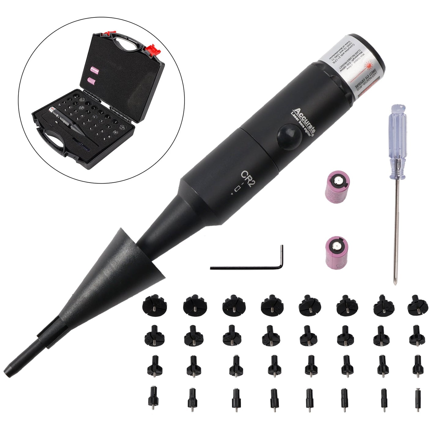 Professional Laser Bore Sight Kit Multiple Caliber Upgraded Red Bore Sighter