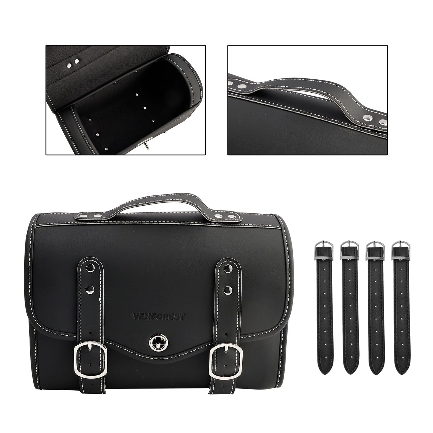 Pu Side Tail Bag Saddlebag Color Matching Luggage White For Scooter Motorcycle White