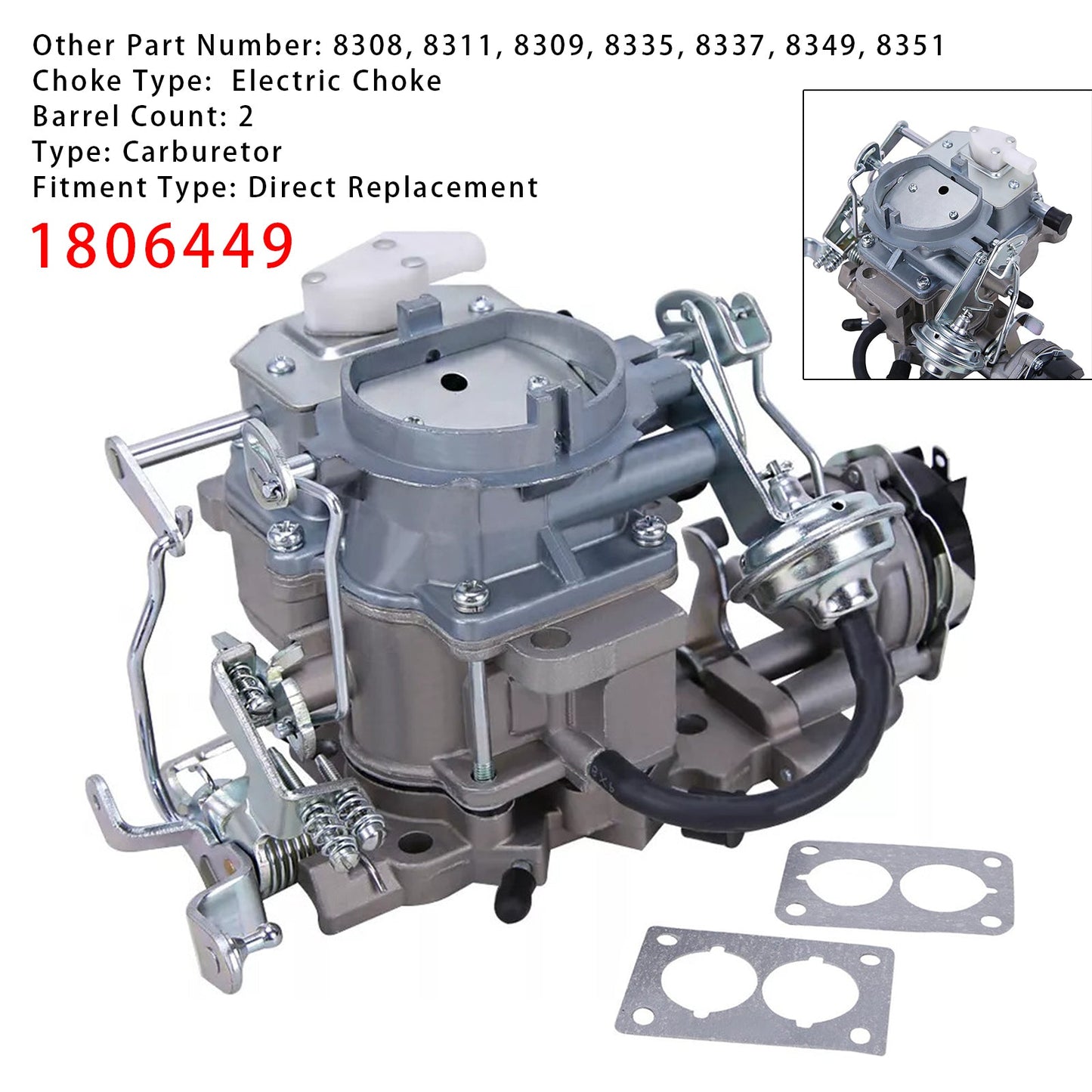 1983 Jeep Wagoneer 2 BBL Carburetor 1806449