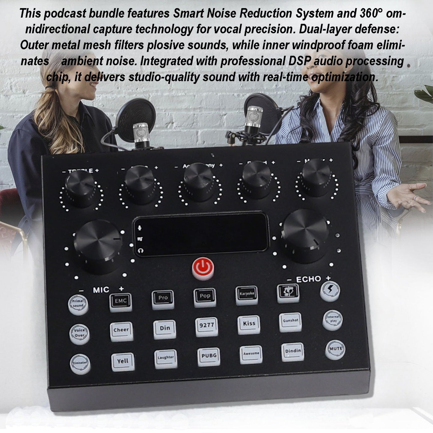 V8s Sound Card Live Sound Card Set for Podcast Record Sing Streaming and Gaming