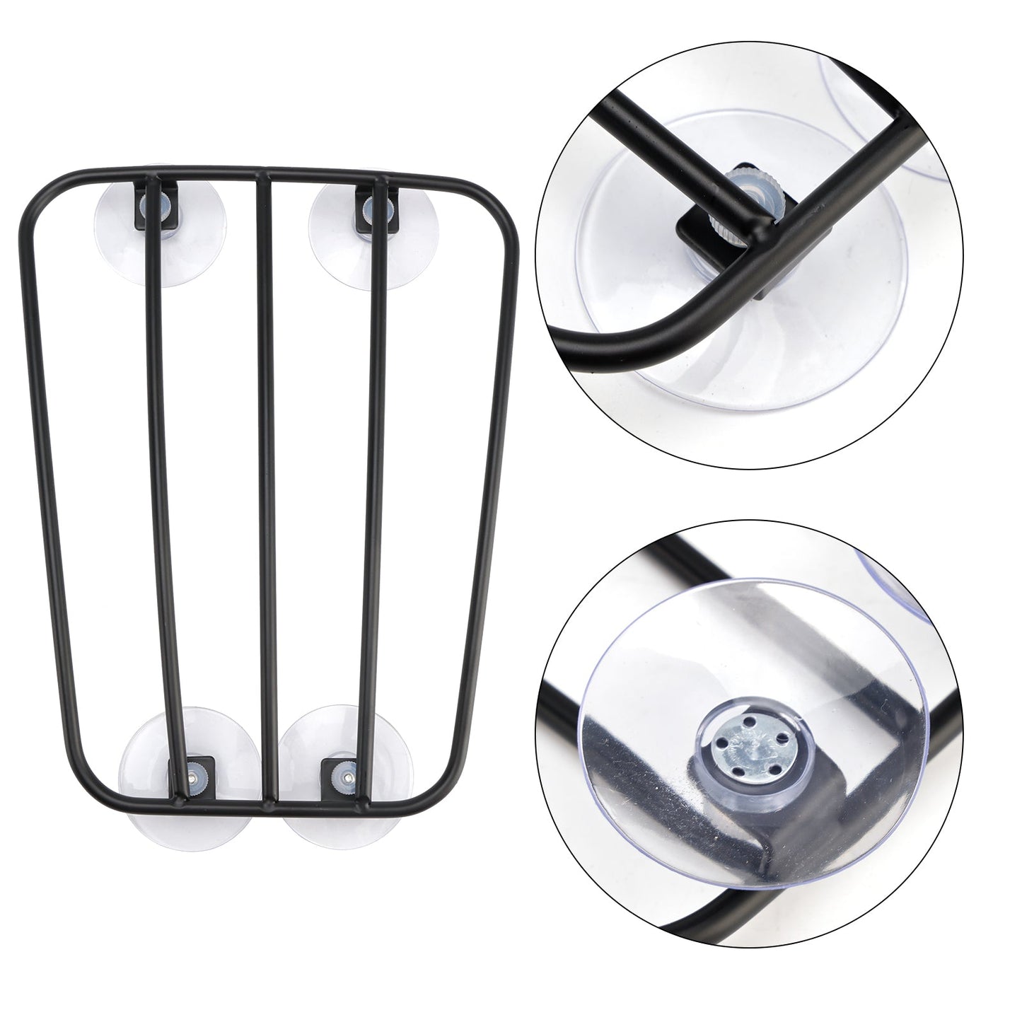 Classic Style Motorcycle Black Universal Parcel Tank Rack Carrier w/Suction Cups