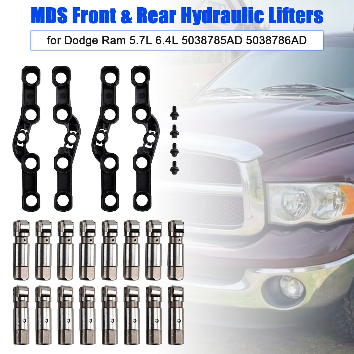 MDS Front & Rear Hydraulic Lifters for Dodge Ram 5.7L 6.4L 5038785AD 5038786AD