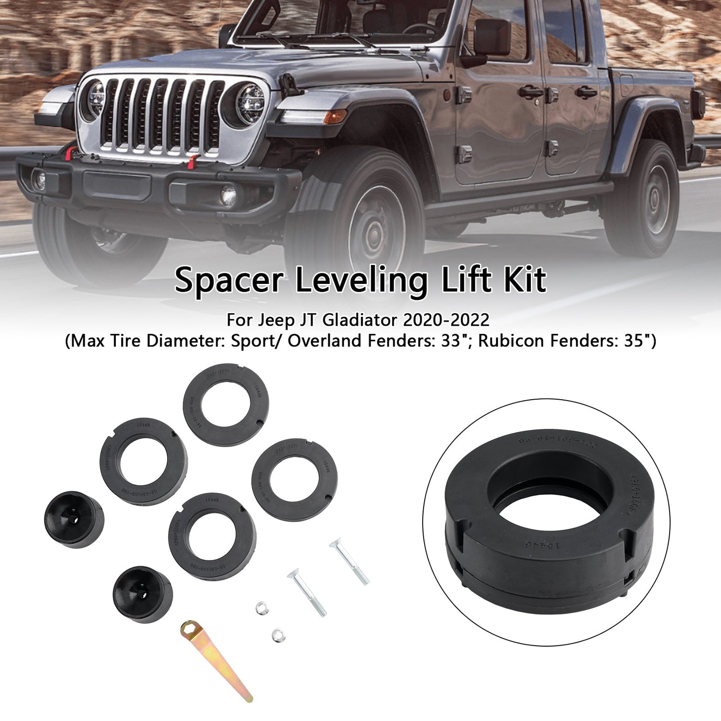 2020-2022 Jeep Gladiator Front 1.5" Spacer Leveling Lift Kit 1155300