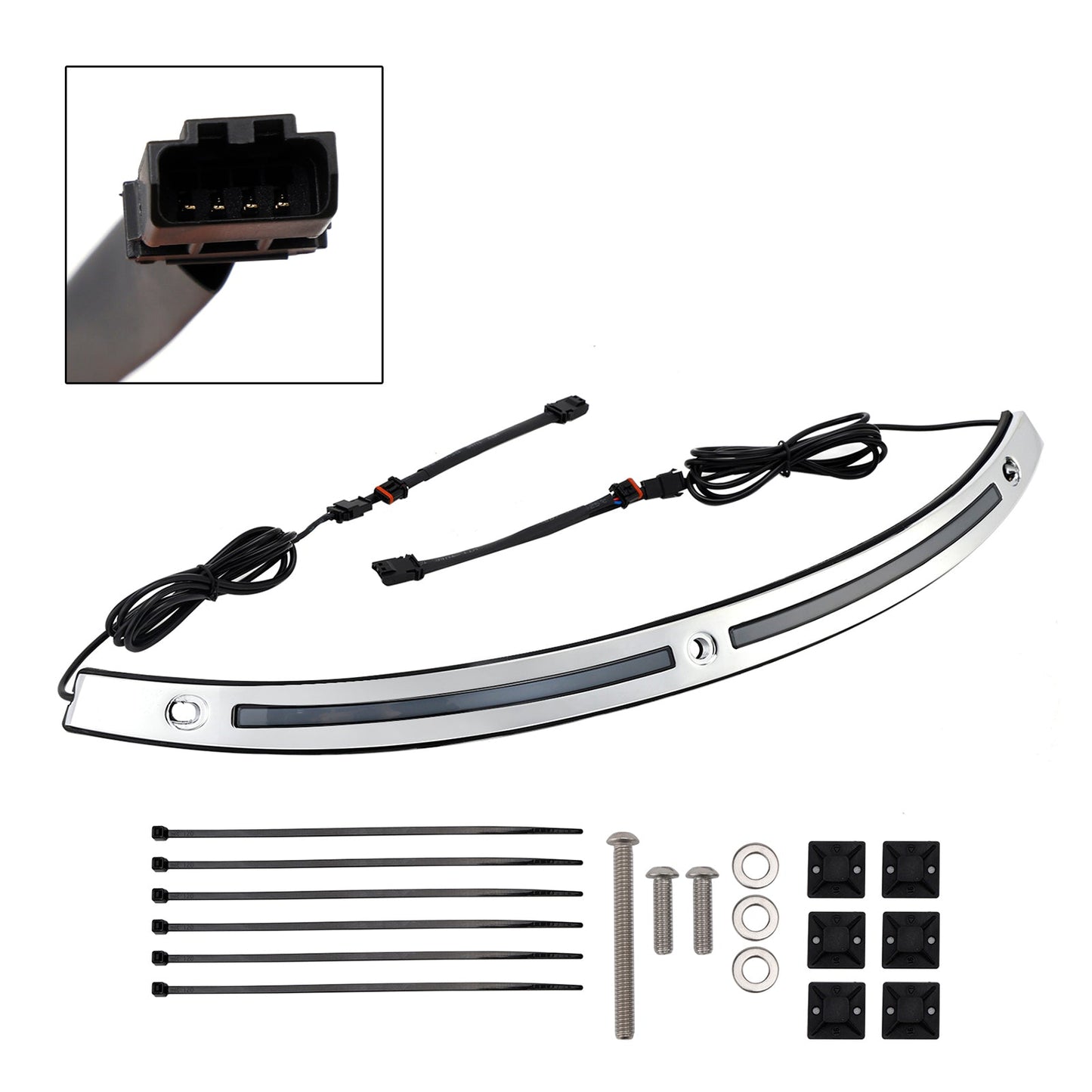 2014+Touring Electra Glide Street Glide Ultra Limited LED Running Turn Signal Light Windshield Trim