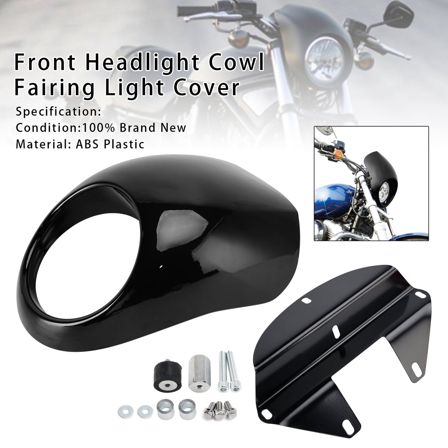 1973-up Sportster Dyna XL 883 1200 FX Headlight Fairing Light Cover