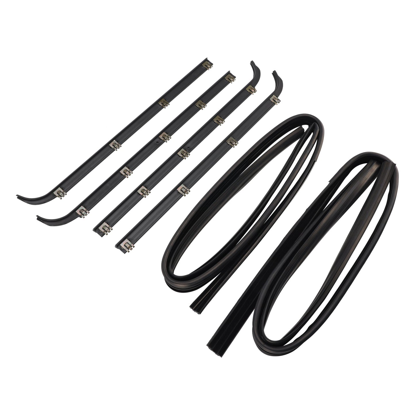 1987-1997 Ford F350 Truck Front Window Sweep 4PCS Door Window Seal Belt Weatherstrip+2PCS Seal Kit
