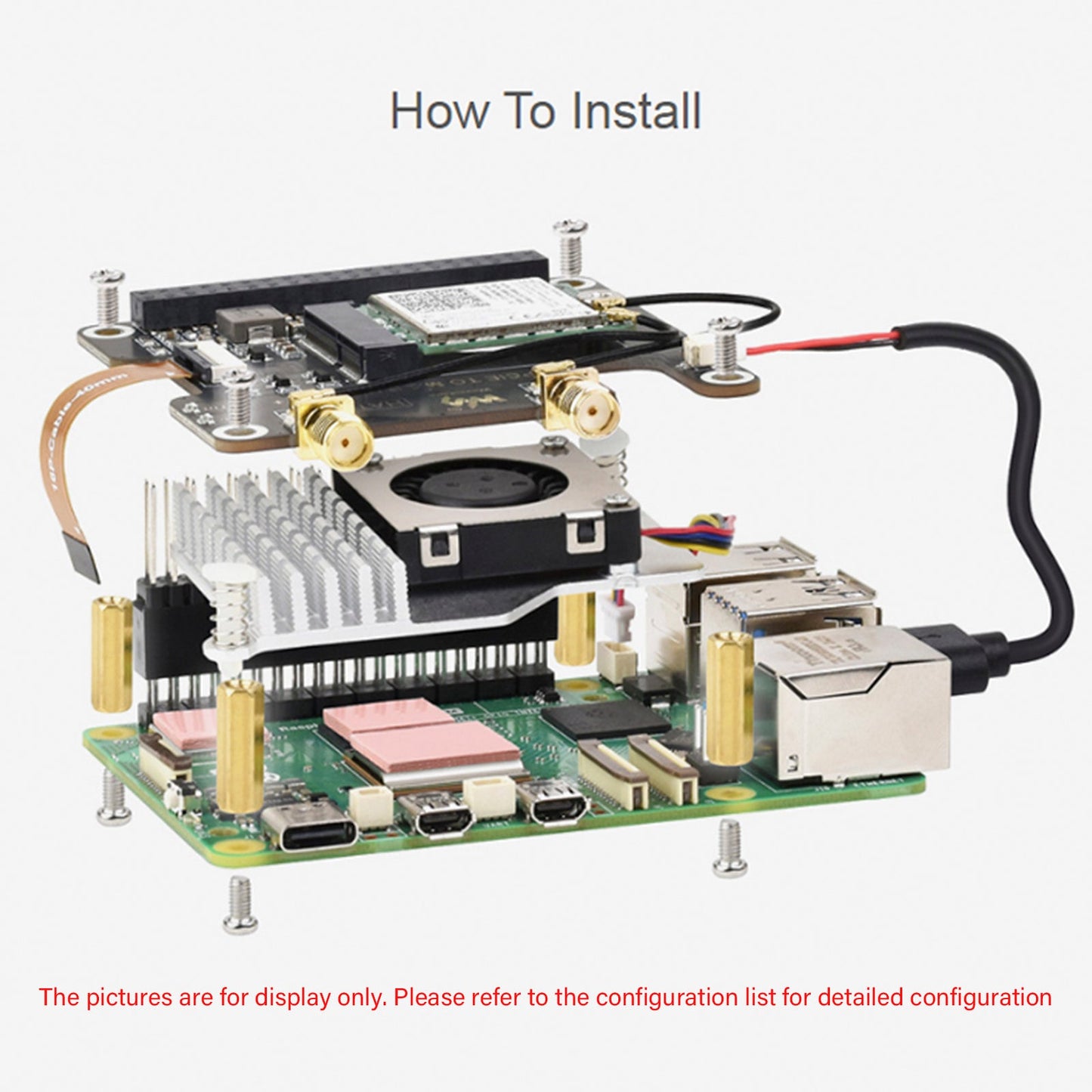 Raspberry Pi 5 PCIe to M.2 E Key Expansion Board For NGFF Wireless Network Card