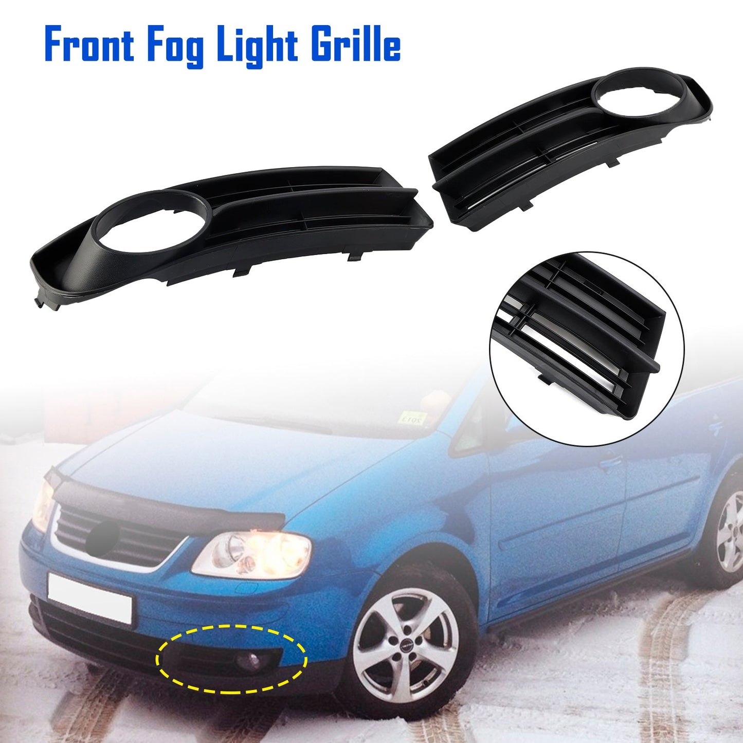 2004-2010 VOLKSWAGEN CADDY LIFE Front Bumper Foglight Grille 1T0807666A 1T0853665A9B9