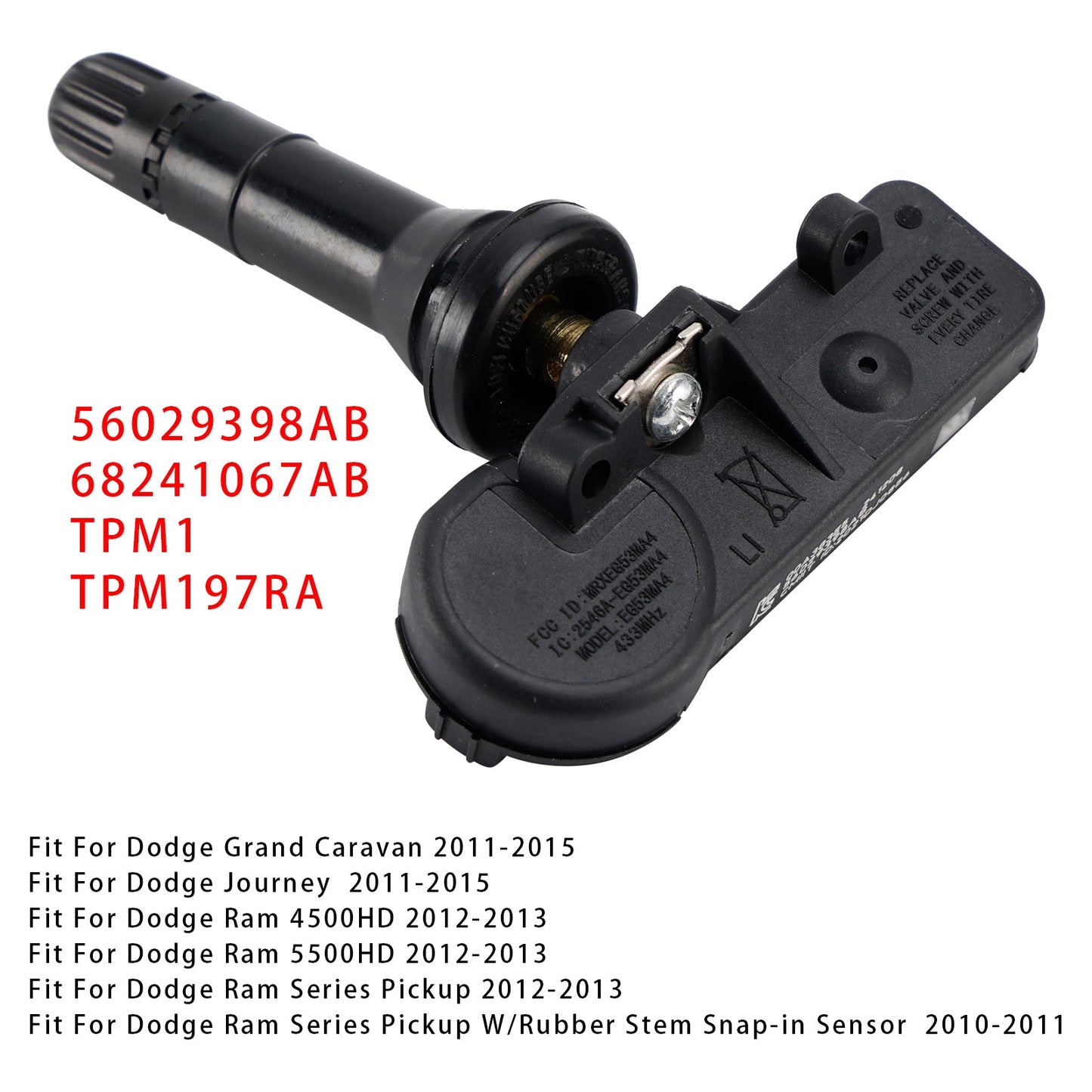 1X TPMS Tire Pressure Sensor For Dodge Jeep Chrysler RAM 56029398AB