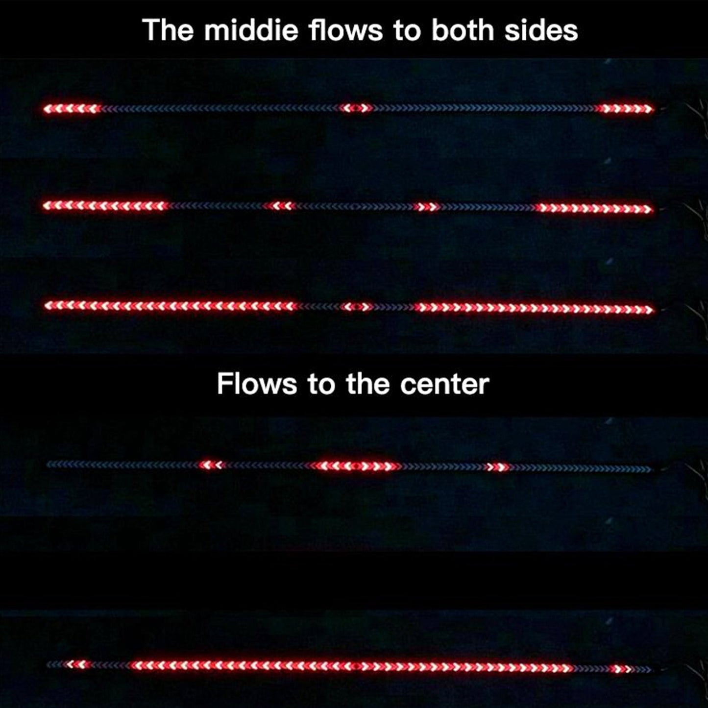 Car Truck LED TailLight Strip Turn Signal Lamp Flowing Dynamic Arrowhead 1.5 meters