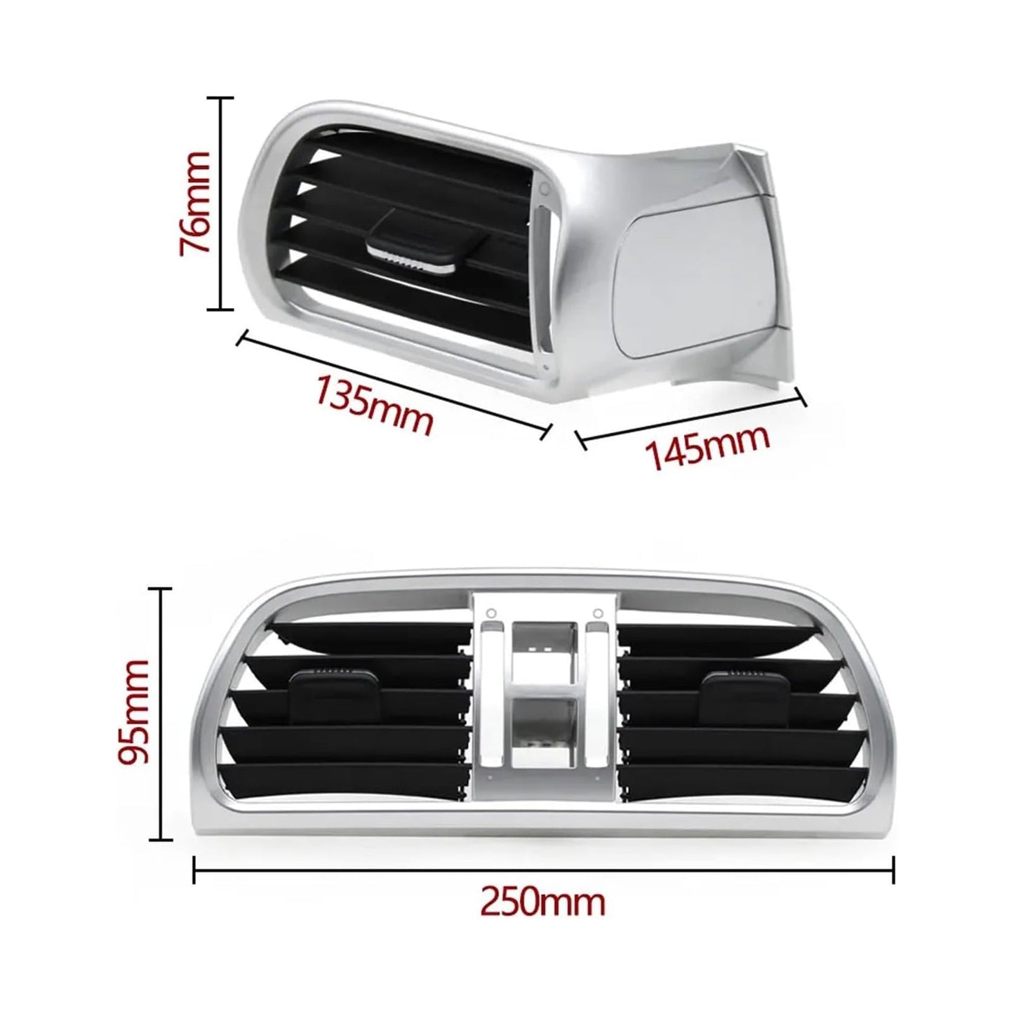 2004-2011 Porsche Targa 997 Left Right Central AC Vent Cover Silver 99755214105 99755213105 99755213205