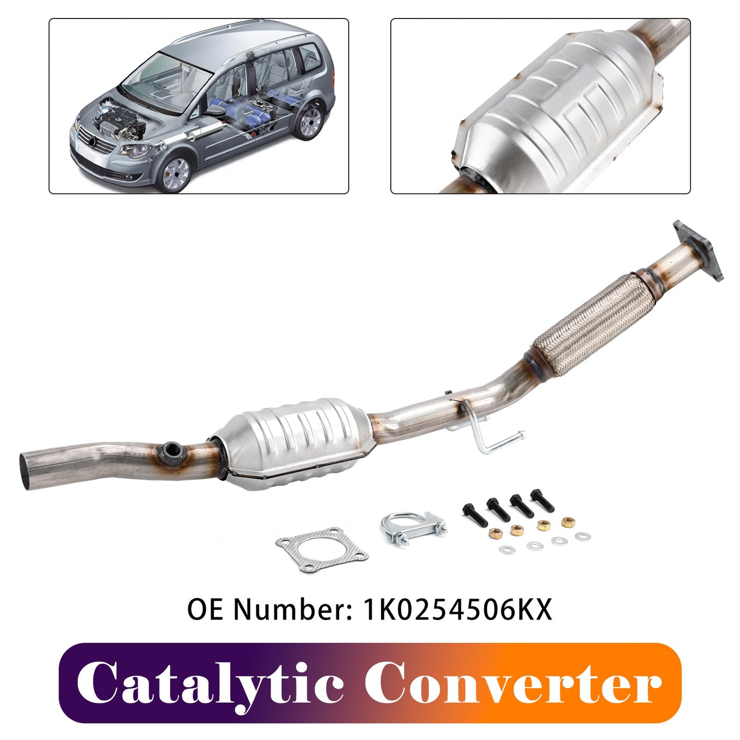 2006-2015 VW Caddy III 2.0 EcoFuel（80 KW / 109 PS）Catalytic Converter 1K0254506KX