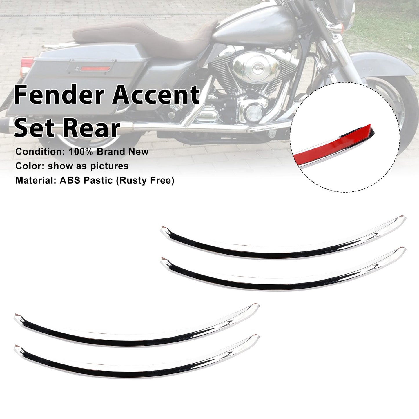 Rear Fender Accent Set For FLHX Street Glide 2006-2013