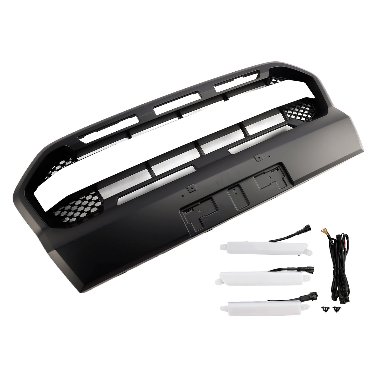 Ford Ranger 2019-2023 T8  W/LED Matt Black Ranger Raptor Style Front Bumper Grille