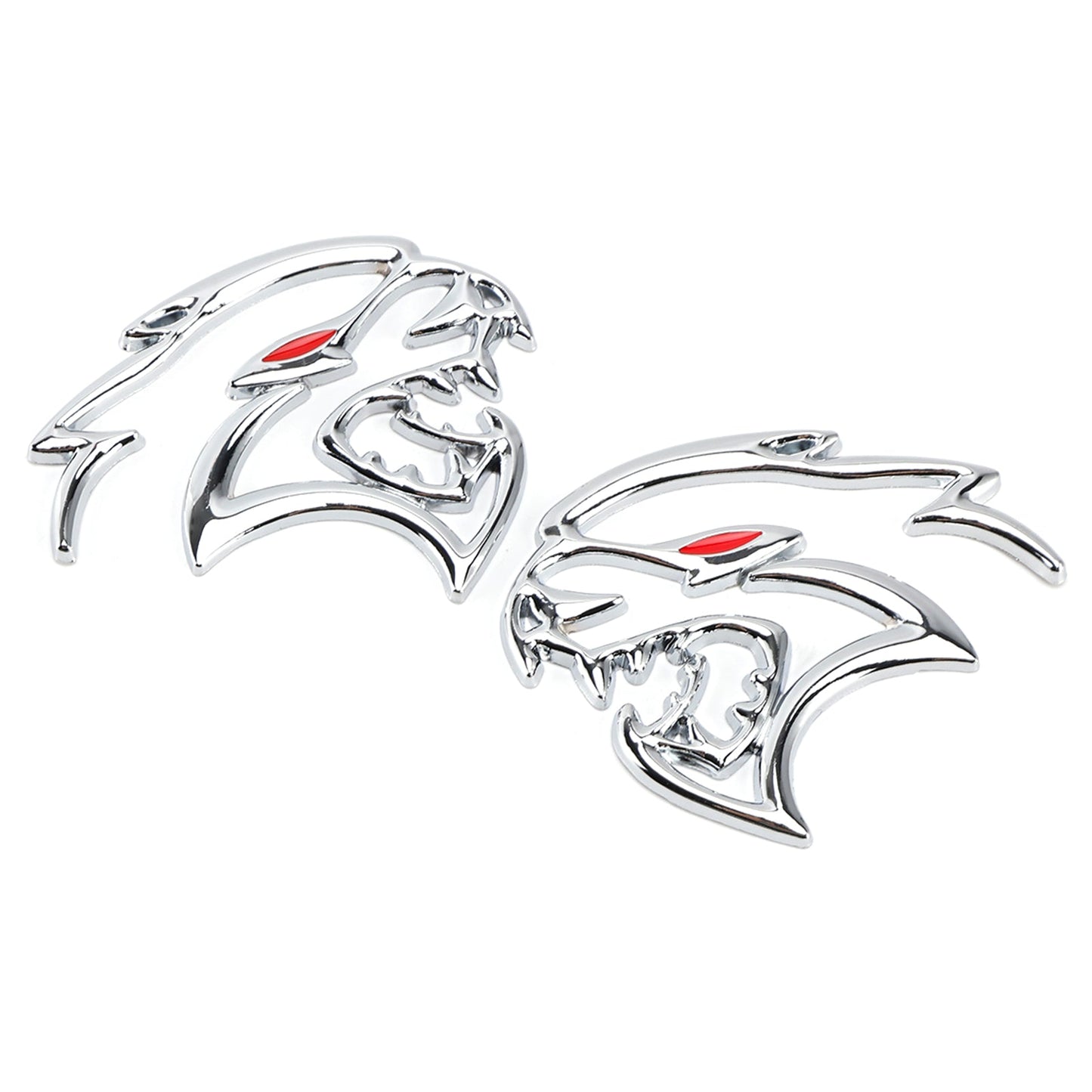 2x Hellcat Fender Side Emblem Badge Decal for SRT Hellcat Silver