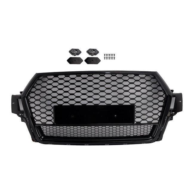 2016-2019 Audi Q7 SQ7 Gloss Black Front Bumper Radiator Vent Mesh Grill Grille 4M0853651F