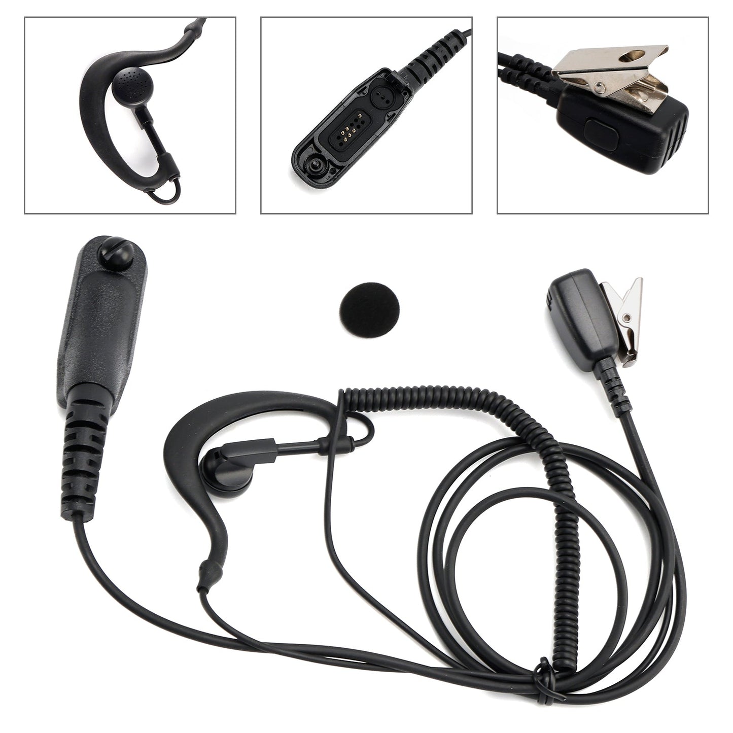8268-614 Curved Earhook Headset For XPR6380 XiR P8260 DP3600 APX6000 GP328D