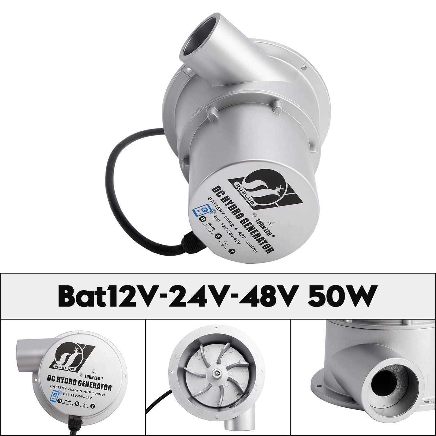 12/24/48V Water Flow Turbine Small Hydroelectric Generator Bat12V-24V-48V 36/50W