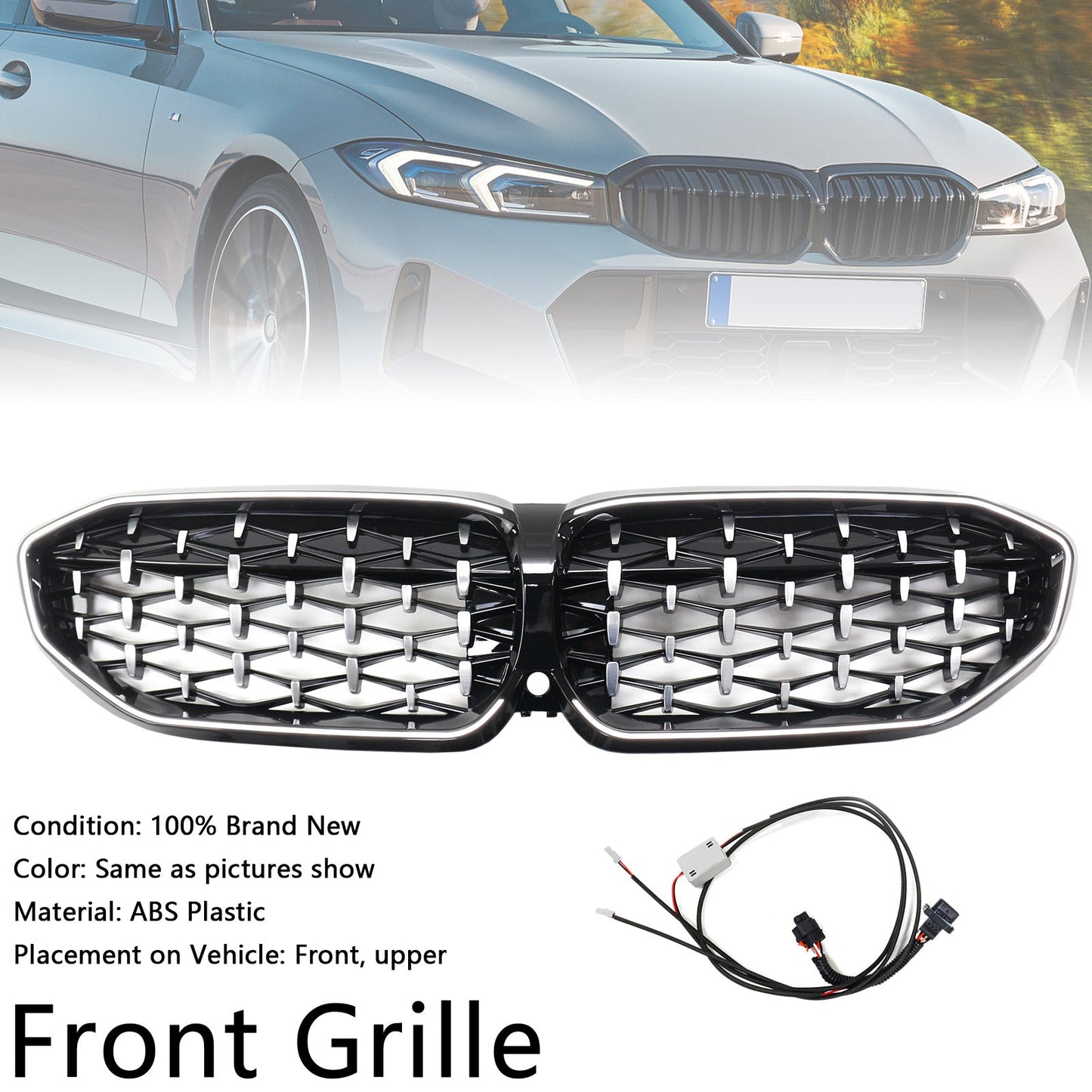 2019-2022 BMW 3 Series G20 Chorme Diamond Kidney Grille Grill 51138072085