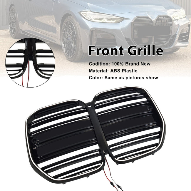 2020-2025 Fit BMW 4 Series G22 G23 G82 W/O ACC M4-Style Front Bumper Grille Grill