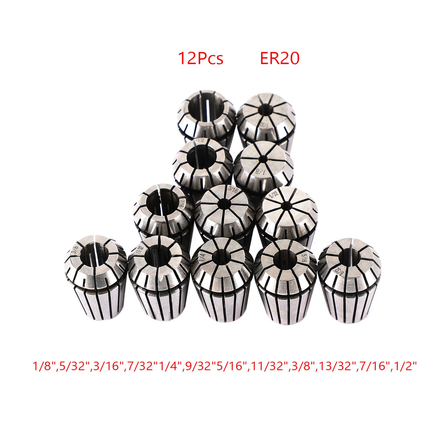 ER20 Spring Collet Set For CNC Milling Lathe Engraving Machine