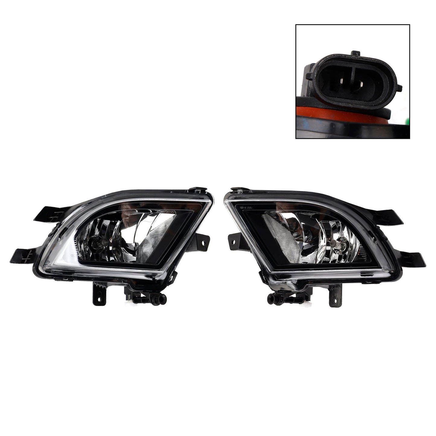 2015-2018 VW Volkswagen Jetta Pair Front Bumper Clear Lens Fog Light Lamp