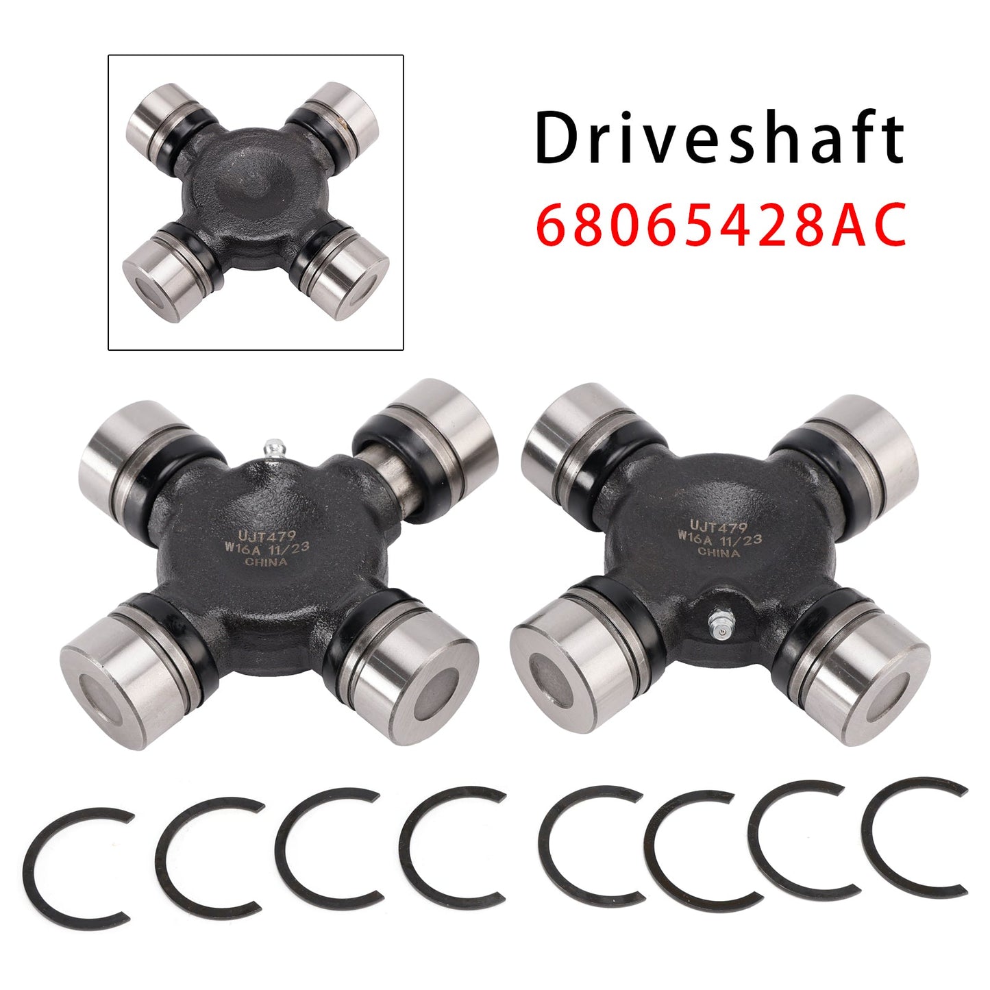 2008-2014 For Ram 5500 (4 Wheel Drive) 2PCS Outer Axle U-Joint Driveshaft 68065428AC