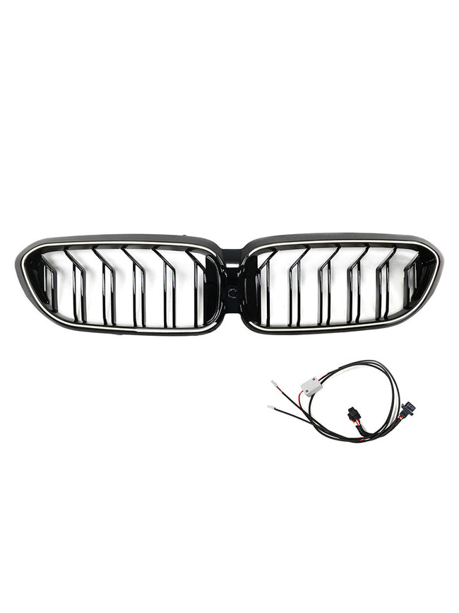 2017-2020 BMW 5 Series G30 G31 Double Slat Front Kidney Grille Gloss Black
