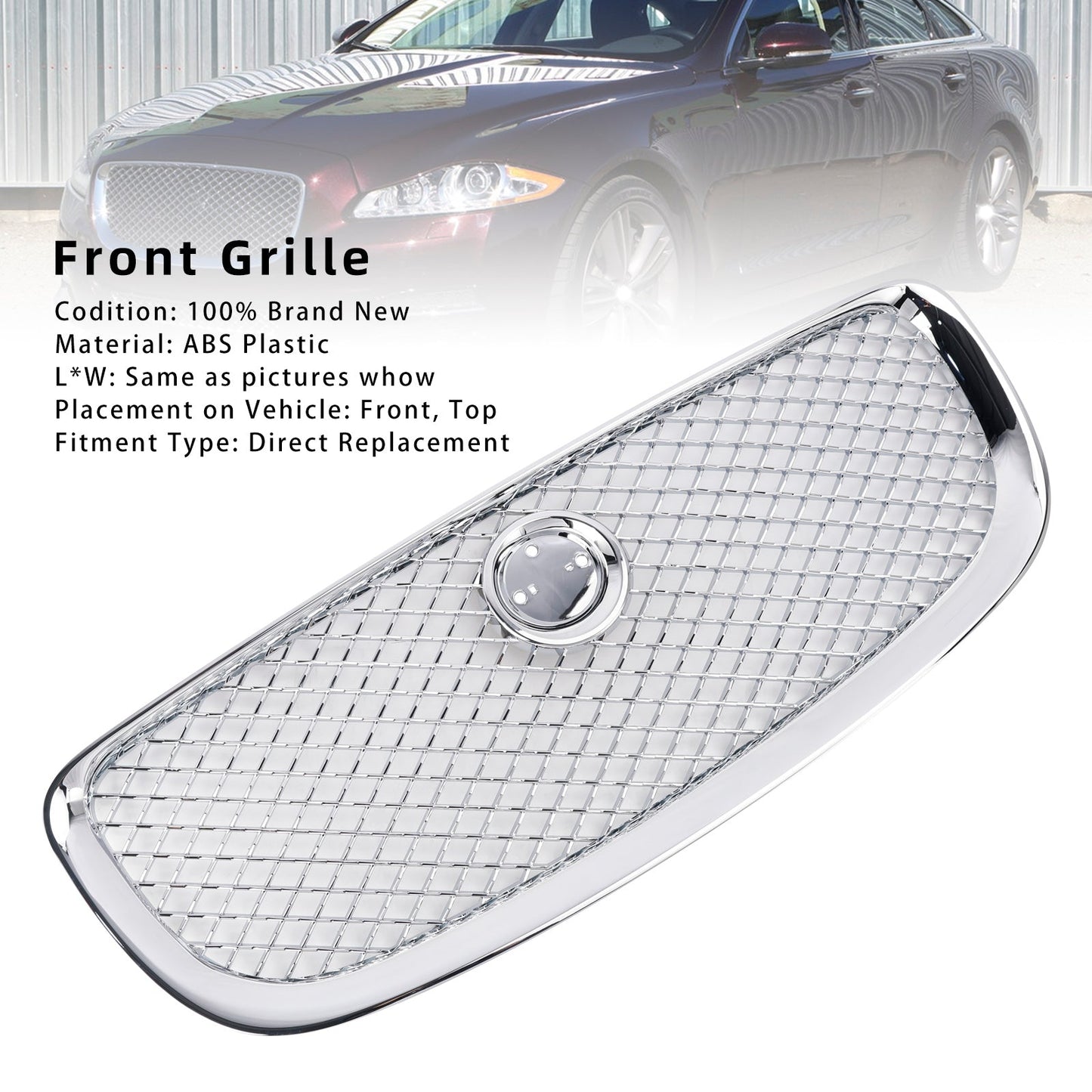 2010-2015 Jaguar XJ Chrome Front Bumper Grill Grille