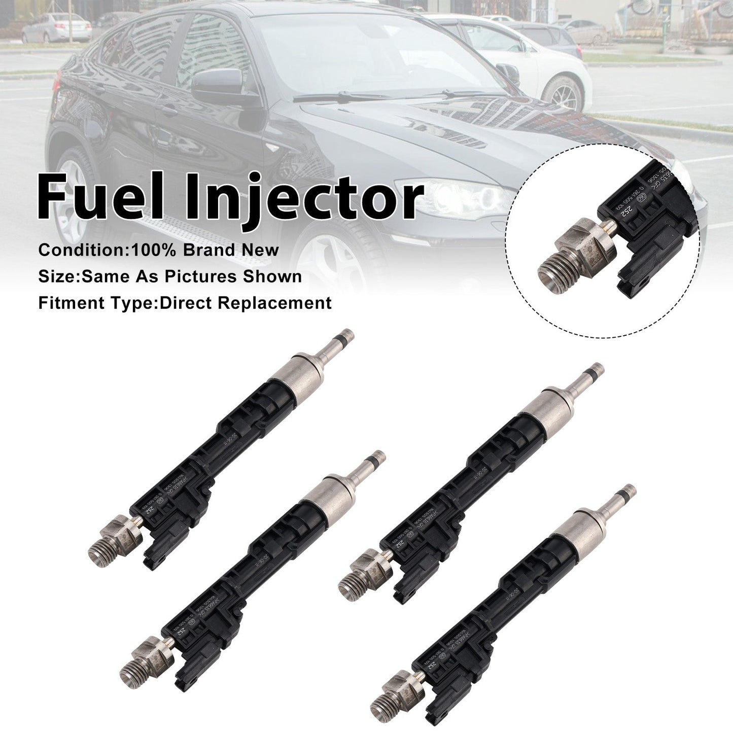 2013-2015 For BMW ActiveHybrid 7 4PCS Fuel Injector 13647639994