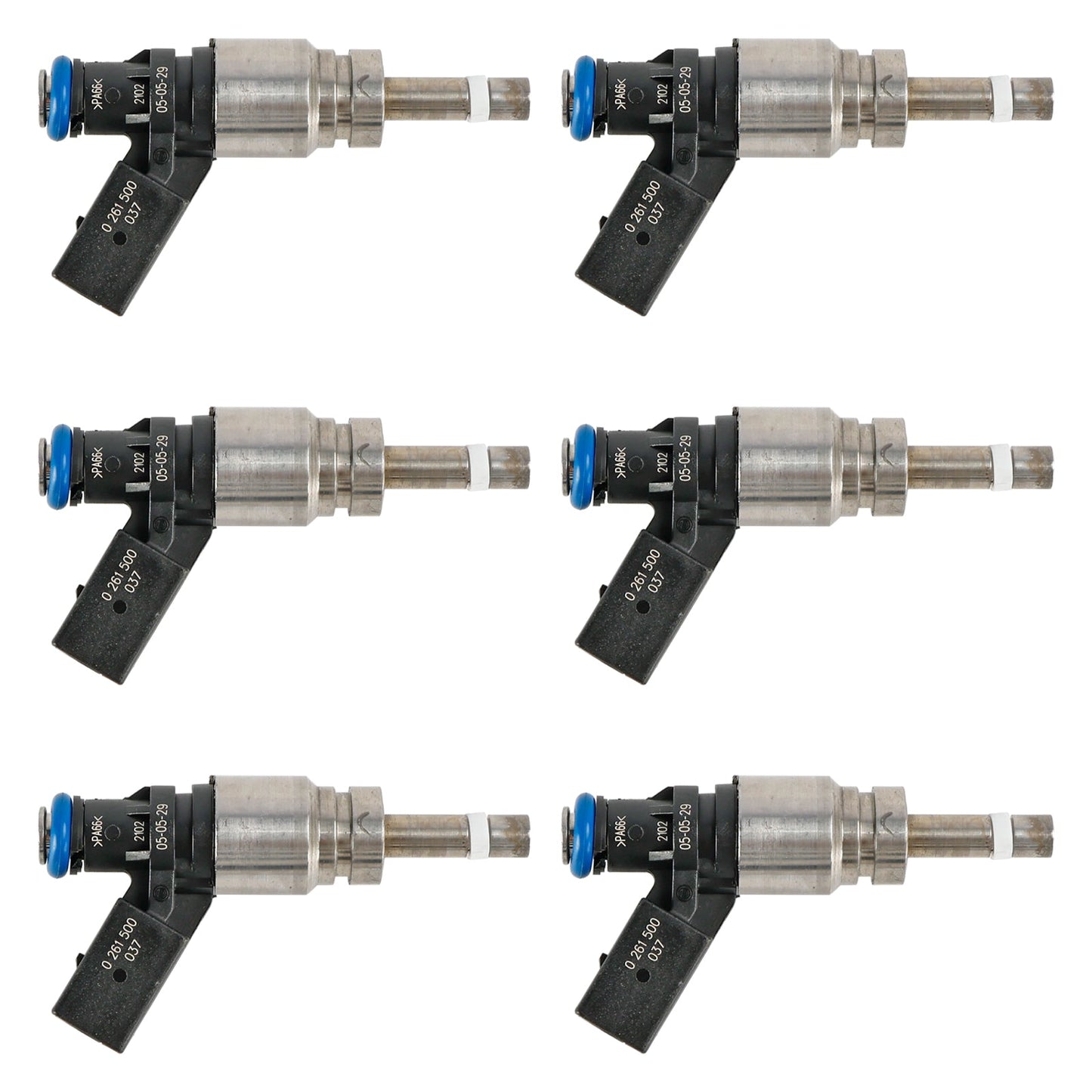 6PCS Fuel Injector 06E906036F Fit Fir Audi Q5 A4 A5 A6 3.2L V6 2008-2011 0261500037