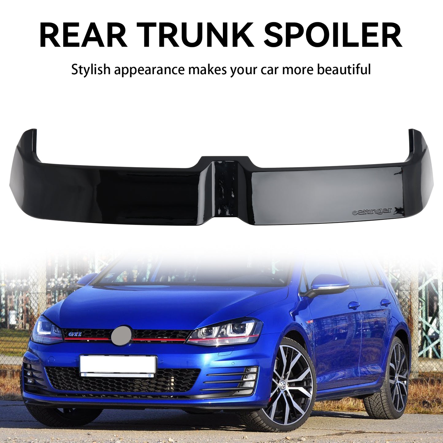 2012-2022 VW Golf R GTD GTI MK7 MK7.5 Oettinger Style Gloss Roof Boot Spoiler