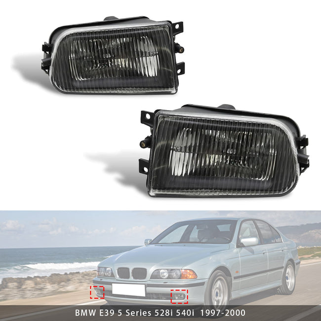 Pair Front Bumper Fog Light Lamps Without Bulbs For BMW E39 5-Serise 1995-1998